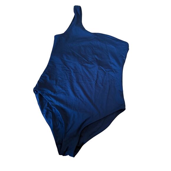 Girlfriend Collective Powell black one shoulder strap one piece swimsuit - Picture 2 of 5